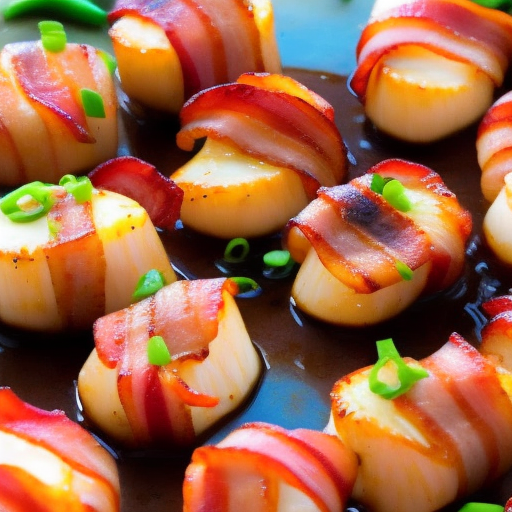 Bacon Wrapped Scallops with Maple Glaze