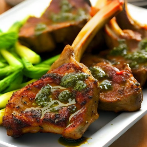 Bbq South African Braai Lamb Chops With Mint Sauce