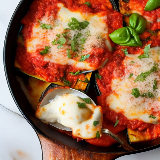 Italian Grilled Eggplant Parmesan With Tomato Sauce And Mozzarella Cheese