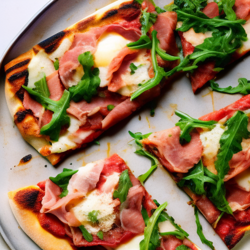 Italian Grilled Pizza With Prosciutto, Arugula, And Parmesan