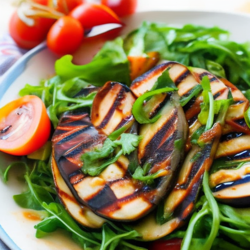 Italian Grilled Portobello Mushroom Salad With Arugula And Balsamic Glaze