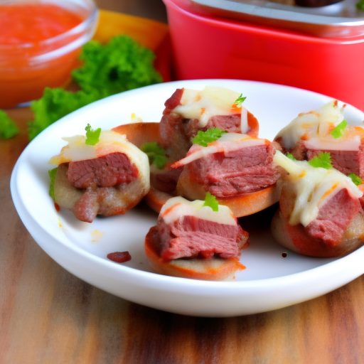 Mini Beef and Swiss Reuben Bites