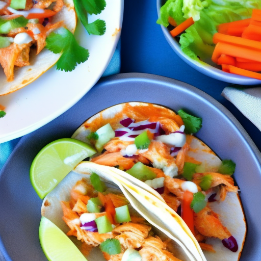 Mini Buffalo Chicken Tacos with Blue Cheese Slaw