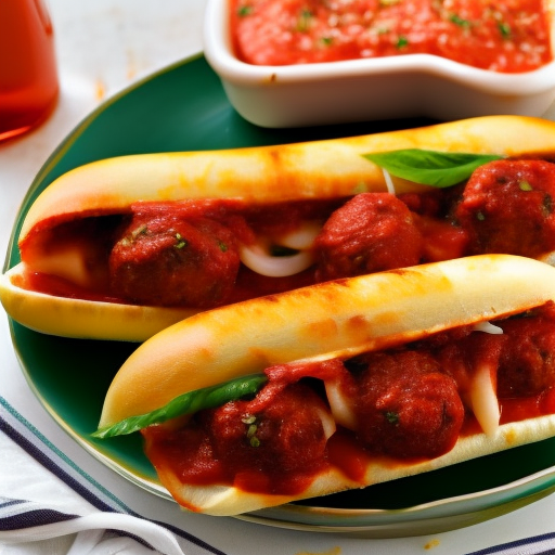 Miniature Meatball Subs with Marinara Sauce and Provolone Cheese