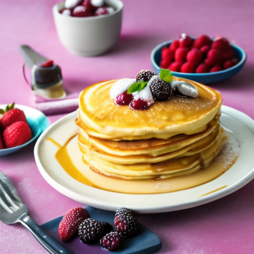 Morning Delight: Fluffy Pancakes with Fresh Berries