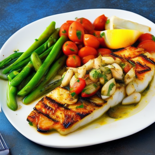 Portuguese Grilled Cod Fish With Garlic And Olive Oil