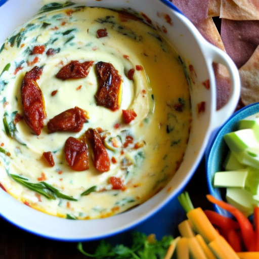 Roasted Garlic and Herb Cream Cheese Dip with Sun-Dried Tomatoes