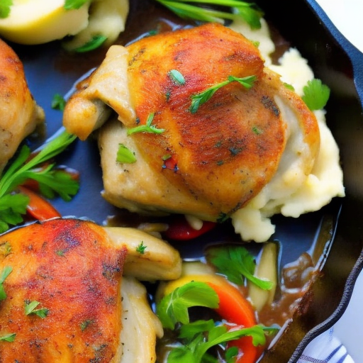 Savory Stuffed Chicken Thighs with Garlic Mashed Potatoes