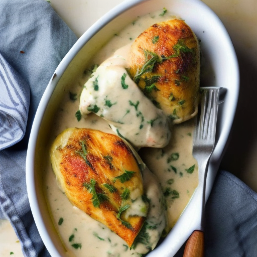 Savory Stuffed Chicken with Creamy Garlic Sauce