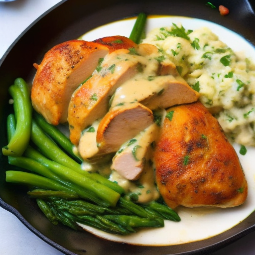 Savory Stuffed Chicken with Creamy Garlic Sauce