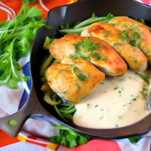 Savory Stuffed Chicken with Creamy Garlic Sauce