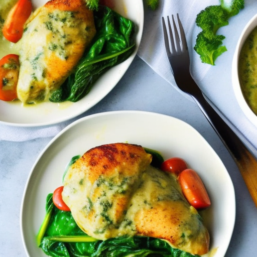 Savory Stuffed Chicken with Creamy Spinach Sauce