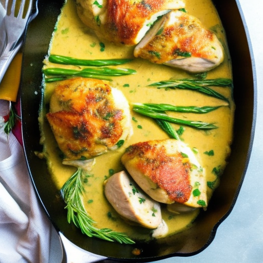 Savory Stuffed Chicken with Garlic Herb Butter Sauce