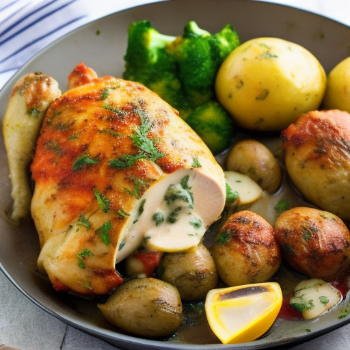 Savory Stuffed Chicken with Garlic Herb Potatoes