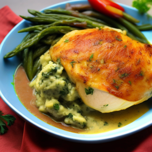 Savory Stuffed Chicken with Garlic Mashed Potatoes