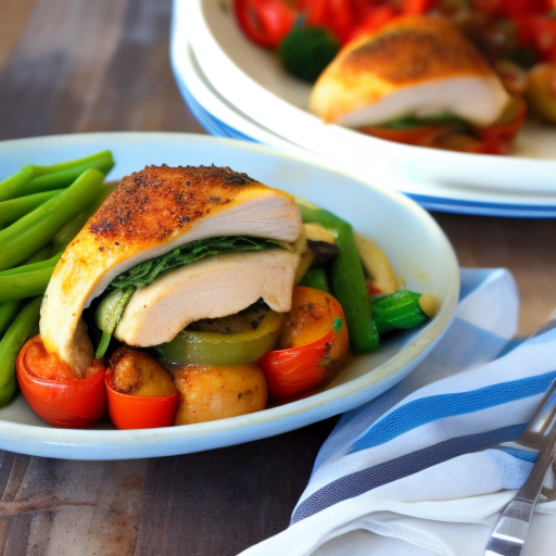 Savory Stuffed Chicken with Roasted Vegetables