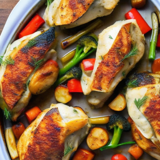 Savory Stuffed Chicken with Roasted Vegetables