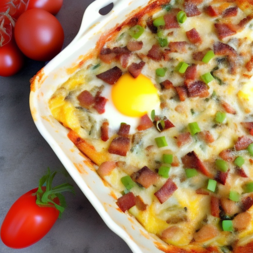 Savory Sunday Delight: Cheesy Bacon and Egg Brunch Bake