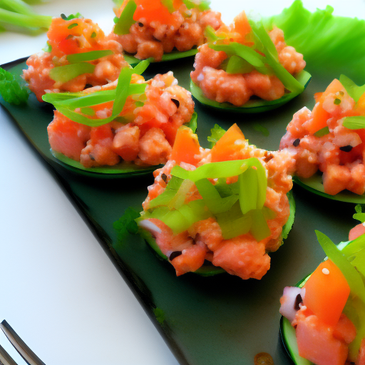 Spicy Tuna Tartare on Cucumber Rounds