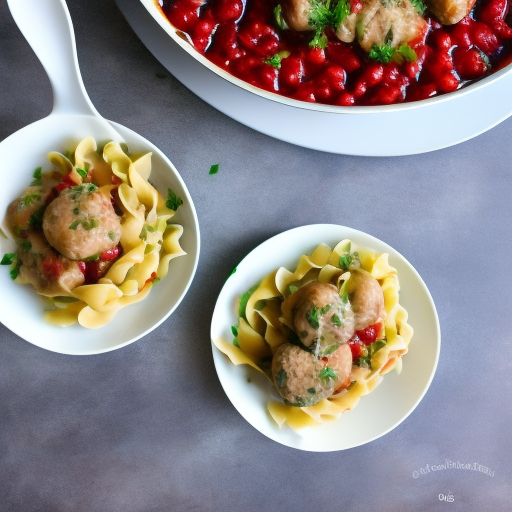 Swedish Grilled Meatball Stroganoff With Lingonberry Sauce And Egg Noodles