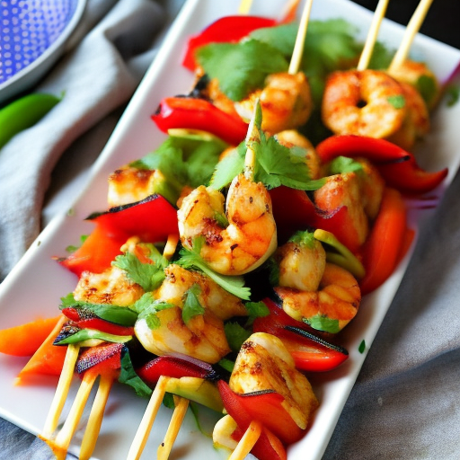 Thai Grilled Red Curry Shrimp Skewers