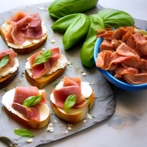 Bruschetta with Fig, Prosciutto, and Goat Cheese