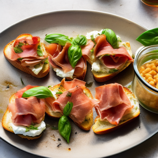 Bruschetta with Goat Cheese and Prosciutto