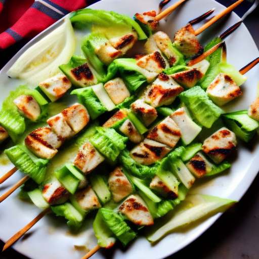 Grilled Chicken Caesar Salad Skewers