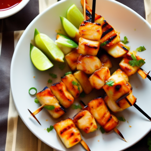 Grilled Pineapple and Shrimp Skewers with Sweet Chili Sauce