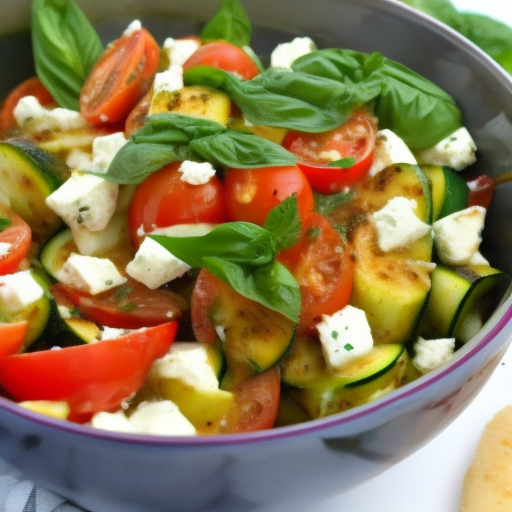 Grilled Zucchini and Tomato Salad with Feta and Mint