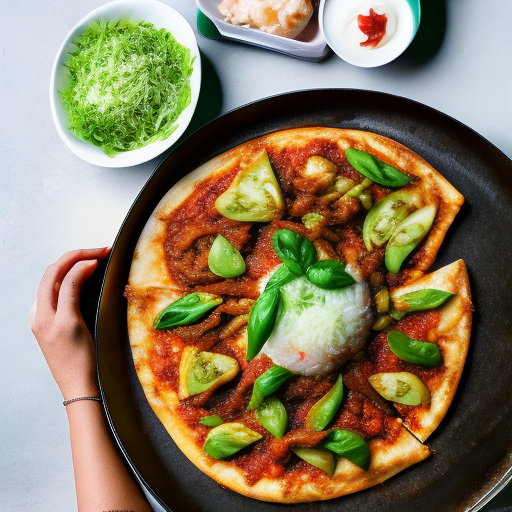 Malaysian Nasi Lemak Pizza