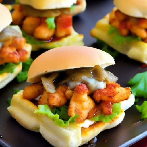 Miniature Chicken and Waffle Sliders