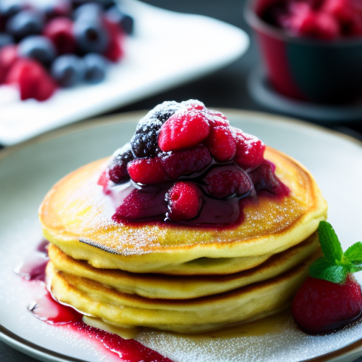 Morning Delight: Fluffy Pancakes with Berry Compote