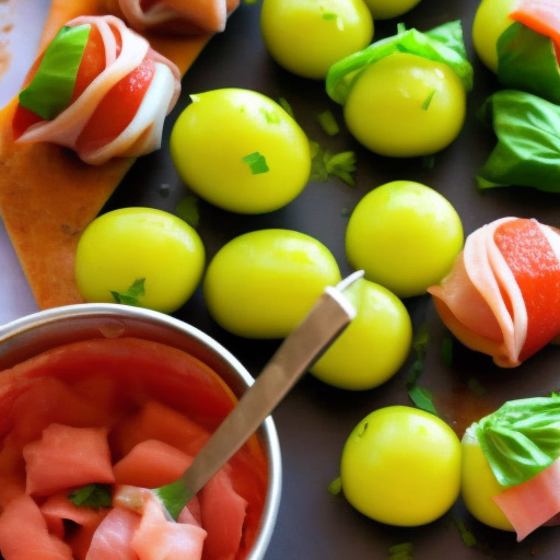 Prosciutto Wrapped Melon Balls