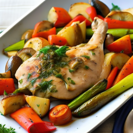 Savory Herb and Mushroom Chicken with Roasted Vegetables