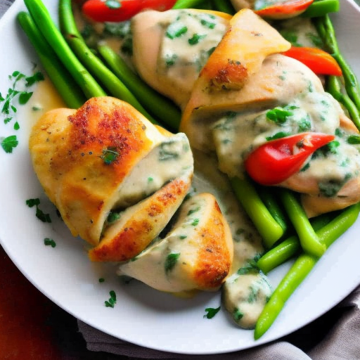 Savory Stuffed Chicken with Creamy Garlic Sauce