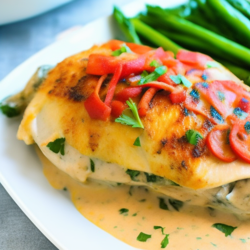 Savory Stuffed Chicken with Creamy Garlic Sauce