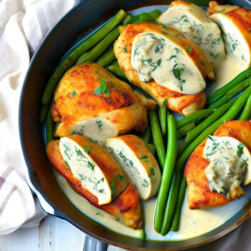 Savory Stuffed Chicken with Creamy Garlic Sauce