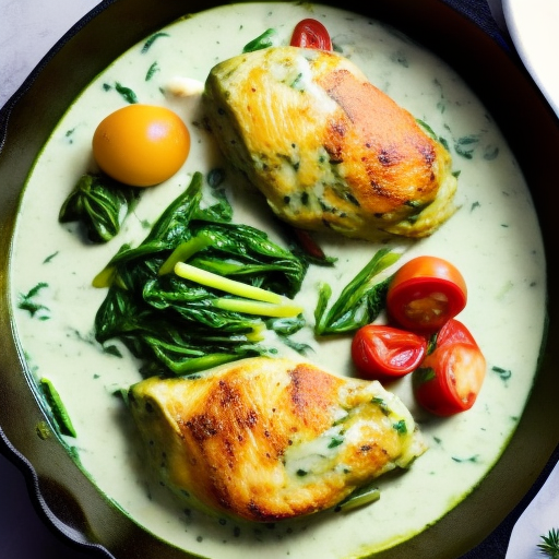 Savory Stuffed Chicken with Creamy Spinach Sauce