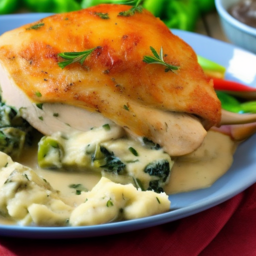 Savory Stuffed Chicken with Garlic Mashed Potatoes