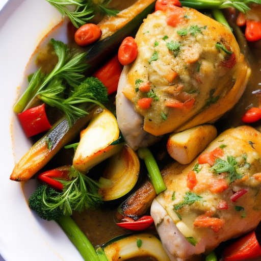 Savory Stuffed Chicken with Roasted Vegetables