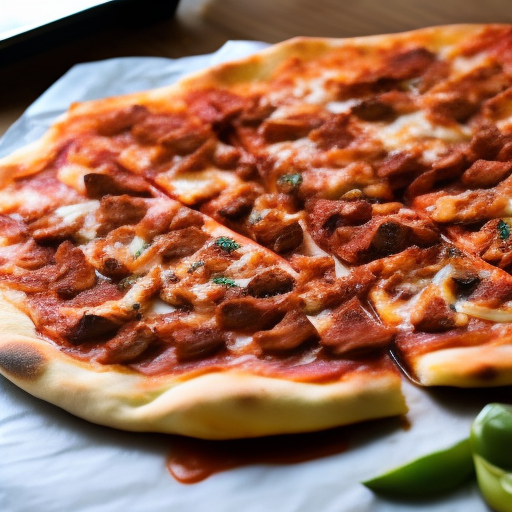 Spanish Grilled Chorizo And Manchego Cheese Flatbread Pizza With Tomato Sauce