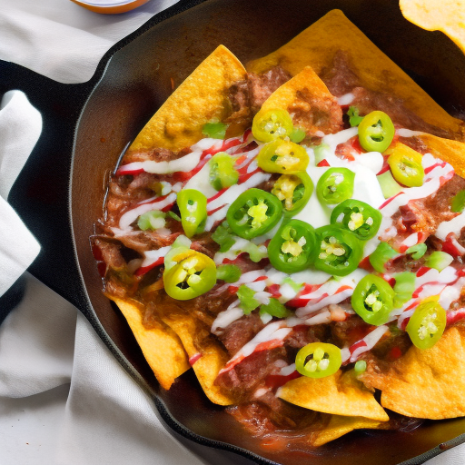 Texas Bbq Smoked Beef Brisket Nachos With Queso And Jalapenos