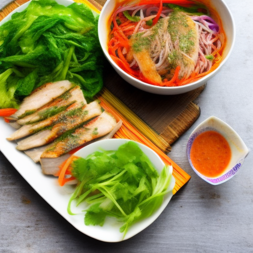 Vietnamese Grilled Pork Chops With Vermicelli Noodles And Nuoc Cham Sauce