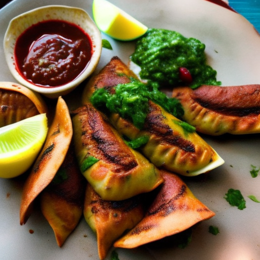 Argentinean Grilled Blood Sausage Empanadas With Chimichurri Sauce And Red Wine