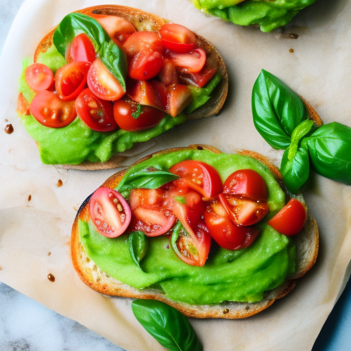 Avocado Toast with Tomato and Basil