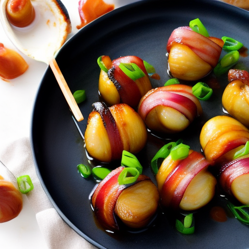 Bacon Wrapped Water Chestnuts with Soy Ginger Glaze