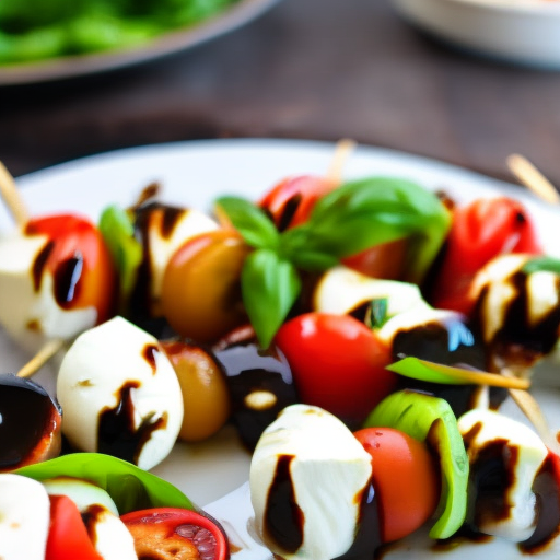 Caprese Salad Skewers with Balsamic Glaze