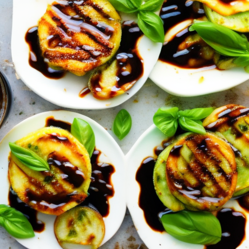 Fried Green Tomato Caprese Salad with Balsamic Reduction