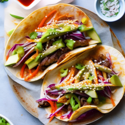 Korean Bbq Bulgogi Beef Tacos With Kimchi Slaw